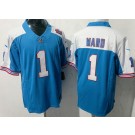 Men's Tennessee Titans #1 Cameron Ward Limited Light Blue Thanksgiving FUSE Vapor Jersey