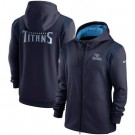 Men's Tennessee Titans Navy Performance Sideline Lockup Full Zip Hoodie