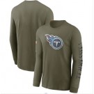 Men's Tennessee Titans Olive 2022 Salute To Service Long Sleeve T Shirt