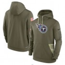 Men's Tennessee Titans Olive 2022 Salute to Service Therma Performance Pullover Hoodie