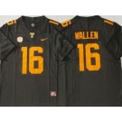 Men's Tennessee Volunteers #16 Morgan Wallen Black College Football Jersey