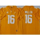 Men's Tennessee Volunteers #16 Morgan Wallen Gold College Football Jersey