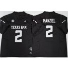 Men's Texas A&M Aggies #2 Johnny Manziel Black College Football Jersey