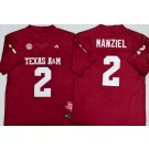 Men's Texas A&M Aggies #2 Johnny Manziel Red College Football Jersey