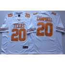 Men's Texas Longhorns #20 Earl Campbell White 2018 College Football Jersey