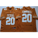 Men's Texas Longhorns #20 Earl Campbell Yellow 2018 College Football Jersey