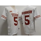 Men's Texas Longhorns #5 Bijan Robinson White 2023 College Football Jersey