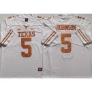 Men's Texas Longhorns #5 Bijan Robinson White College Football Jersey