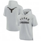 Men's Texas Longhorns Gray Super Soft Fleece Short Sleeve Hoodie