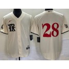 Men's Texas Rangers #28 Jonah Heim Cream 2023 City Connect Cool Base Jersey