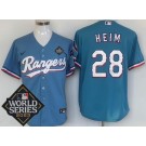 Men's Texas Rangers #28 Jonah Heim Light Blue Team Logo 2023 World Series Cool Base Jersey