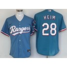 Men's Texas Rangers #28 Jonah Heim Light Blue Team Logo Cool Base Jersey