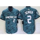 Men's Texas Rangers #2 Marcus Semien Aqua 2023 All Star Cool Base Jersey