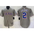 Men's Texas Rangers #2 Marcus Semien Gray Limited Jersey