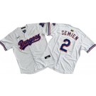 Men's Texas Rangers #2 Marcus Semien White 2024 Gold Collection Left Patch Limited Cool Base Jersey