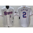 Men's Texas Rangers #2 Marcus Semien White 2024 Gold Collection Player Number Limited Cool Base Jersey