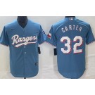 Men's Texas Rangers #32 Evan Carter Light Blue Team Logo Cool Base Jersey