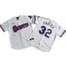 Men's Texas Rangers #32 Evan Carter White 2024 Gold Collection Limited Cool Base Jersey