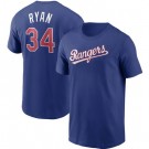 Men's Texas Rangers #34 Nolan Ryan Blue Printed T Shirt 112452