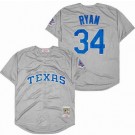 Men's Texas Rangers #34 Nolan Ryan Gray Throwback Jersey