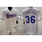 Men's Texas Rangers #36 Wyatt Langford White Limited Jersey