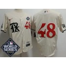 Men's Texas Rangers #48 Jacob deGrom Cream City 2023 World Series Authentic Jersey