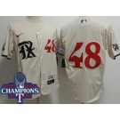 Men's Texas Rangers #48 Jacob deGrom Cream City 2023 World Series Champions Authentic Jersey