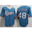 Men's Texas Rangers #48 Jacob deGrom Light Blue Team Logo Cool Base Jersey