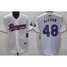 Men's Texas Rangers #48 Jacob deGrom White 2024 Gold Collection Limited Cool Base Jersey