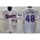 Men's Texas Rangers #48 Jacob deGrom White 2024 Gold Collection Player Number Limited Cool Base Jersey