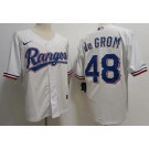 Men's Texas Rangers #48 Jacob deGrom White Team Logo Cool Base Jersey