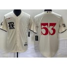 Men's Texas Rangers #53 Adolis Garcia Cream 2023 City Cool Base Jersey