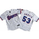 Men's Texas Rangers #53 Adolis Garcia White Authentic Jersey