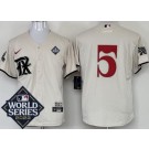 Men's Texas Rangers #5 Corey Seager Cream City 2023 World Series Cool Base Jersey
