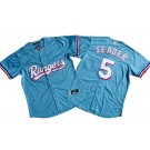 Men's Texas Rangers #5 Corey Seager Light Blue Cool Base Jersey