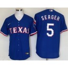 Men's Texas Rangers #5 Corey Seager Royal Team Logo Cool Base Jersey