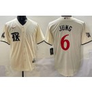 Men's Texas Rangers #6 Josh Jung Cream 2023 City Connect Player Name Cool Base Jersey