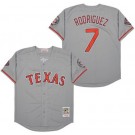 Men's Texas Rangers #7 Ivan Rodriguez Gray 2017 Hall of Fame Throwback Jersey