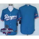 Men's Texas Rangers Blank Ligth Blue 2023 World Series Champions Cool Base Jersey