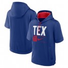 Men's Texas Rangers Blue Tri Code Lockup Short Sleeve Pullover Hoodie