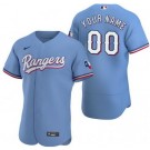 Men's Texas Rangers Customized Light Blue Authentic Jersey