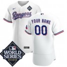 Men's Texas Rangers Customized White 2023 World Series Authentic Jersey