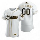 Men's Texas Rangers Customized White Gold 2020 FlexBase Jersey