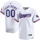 Men's Texas Rangers Customized White Limited Jersey