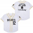 Men's The Bad News Bears #12 Chico's Bail Bonds Let Freedon Ring White Baseball Jersey