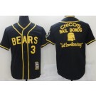 Men's The Bad News Bears #3 Chico's Bail Bonds Let Freedon Ring Black Baseball Jersey
