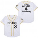 Men's The Bad News Bears #3 Chico's Bail Bonds Let Freedon Ring White Baseball Jersey