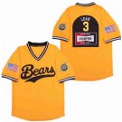 Men's The Bad News Bears #3 Leak Champion Yellow Baseball Jersey
