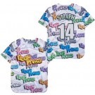 Men's The Fresh Prince Bel Air Academy #14 Will Smith White Graffiti Baseball Jersey