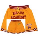 Men's The Fresh Prince Bel Air Academy #14 Will Smith Yellow Basketball Shorts